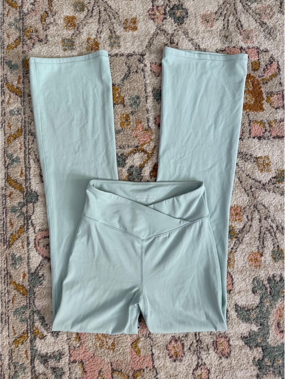Aeropostale Light Blue Air Soft High-Rise Crossover Bootcut Leggings Size S